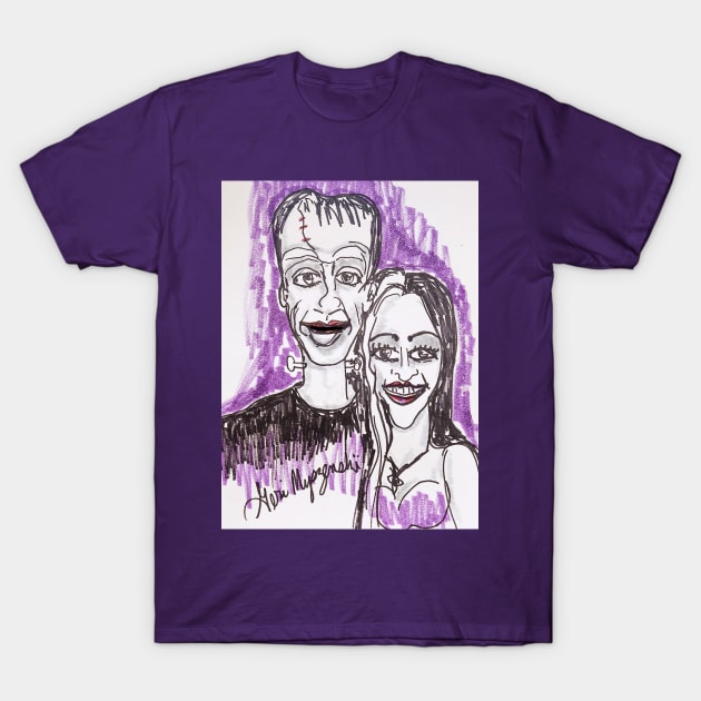 The Munsters Herman Munster and Lily T-Shirt by TheArtQueenOfMichigan 